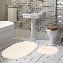 Mijölnir Melek - Crema, Juego de 2 Alfombrillas de Baño Antideslizantes